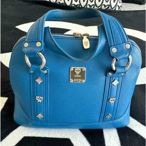 MCM Blue Leather Handbag